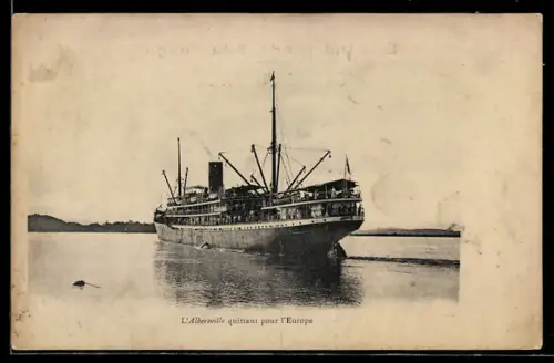 AK Passagierschiff Albertville auf der Ausfahrt nach Europa
