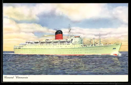 AK Passagierschiff Carmania der Cunard Line in Fahrt