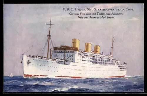 AK Passagierschiff Strathaird der P. & O. auf See, 22.500 BRT