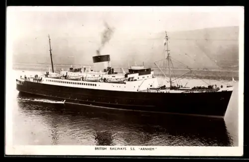 AK Passagierschiff S.S. Arnhem der British Railways, Liniendienst Harwich-Hook of Holland