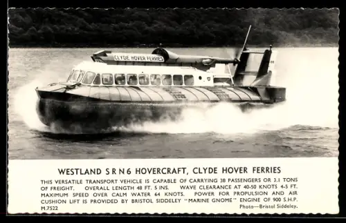 AK Westland SRN6 Hovercraft, Clyde Hover Ferries, Fährschiff