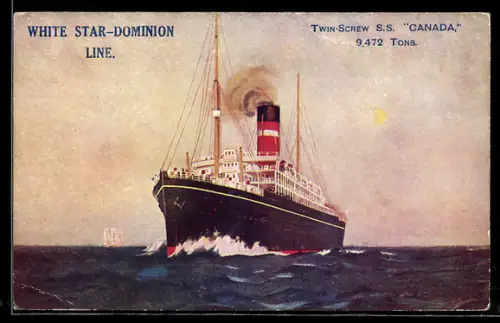AK Twin-Srew S.S. Canada of the White Star-Dominion Line, Passagierschiff