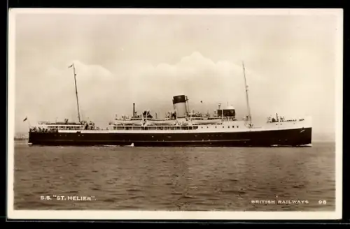 AK Passagierschiff S.S. St. Helier der British Railways in Seitenansicht