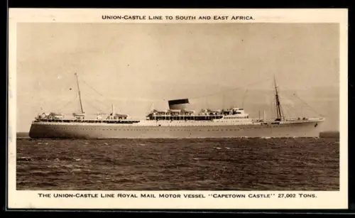 AK Royal Mail Motor Vessel Capetown Castle of the Union-Castle Line, Passagierschiff
