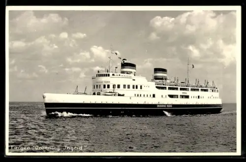 AK Fährschiff Dronning Ingrid auf der Überfahrt