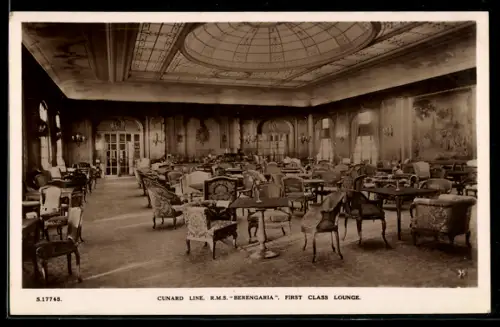 AK Passagierschiff RMS Berengaria der Cunard Line, First Class Lounge