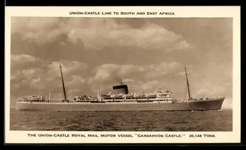 AK Royal Mail Motor Vessel Carnavon Castle of the Union-Castle Line, Passagierschiff