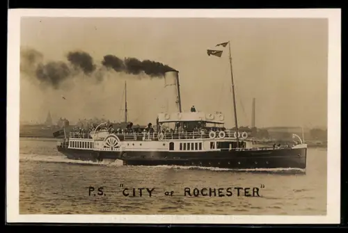 Foto-AK Raddampfer P. S. City of Rochester, Passagierschiff