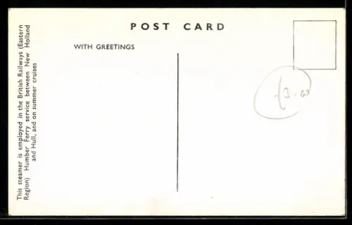 AK Raddampfer P.S. Tattershall Castle, Passagierschiff