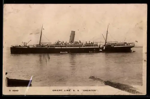 AK Passagierschiff S.S. Orontes der Orient Line in Seitenansicht