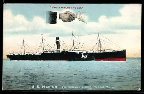 AK Passagierschiff S.S. Merion der American Line auf hoher See