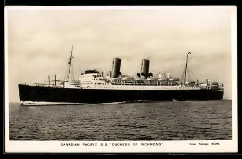 AK Passagierschiff SS Duchess of Richmond der Canadian Pacific Line