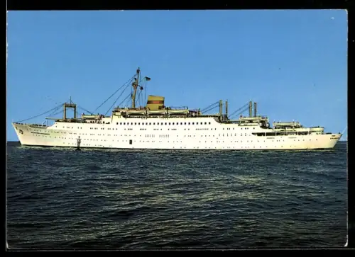 AK Urlauberschiff der DDR MS Völkerfreundschaft auf hoher See, Passagierschiff