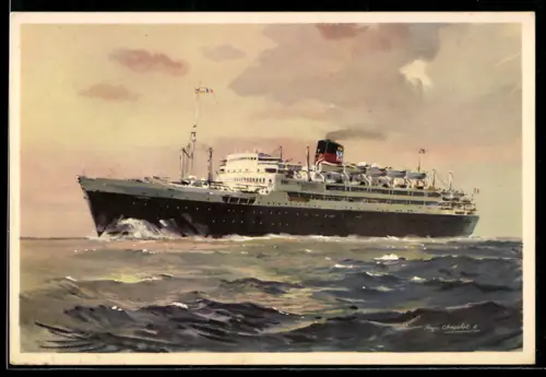 Künstler-AK Passagierschiff Provence auf hoher See, Transports Maritimes