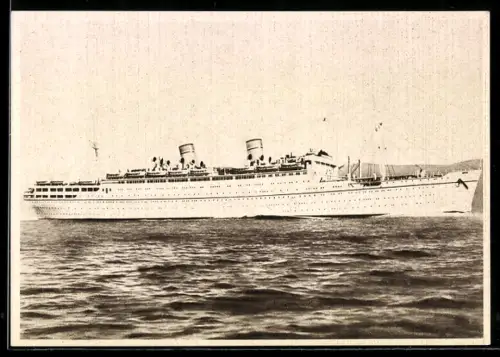 AK Italienisches Passagierschiff Conte Biancamano in voller Fahrt