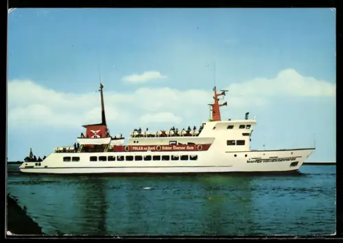 AK Heiligenhafen, Passagierschiff Wappen von Heiligenhafen für Hochsee-Angelfahrten um die Insel Fehmarn