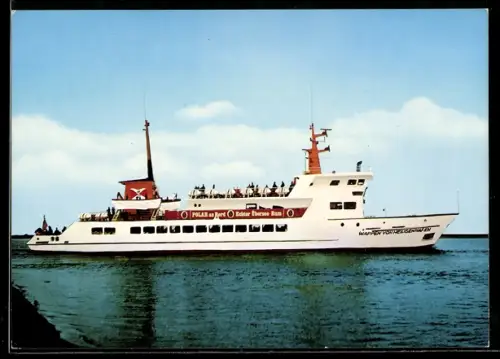 AK Passagierschiff Wappen von Heiligenhafen für Hochsee-Angelfahrten um die Insel Fehmarn