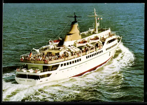 AK Passagierschiff MS Baltic Star der Seetouristik Reederei aus der Vogelschau