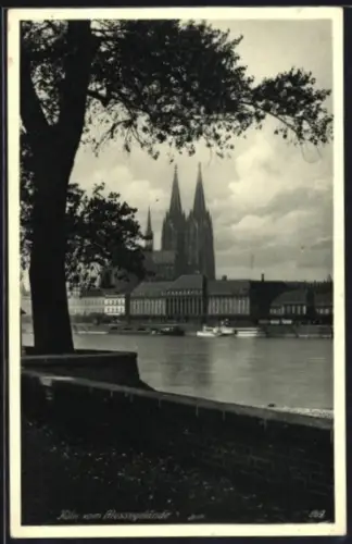 AK Köln a. Rh., Domblick vom Messegelände aus