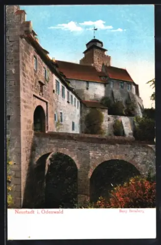 AK Neustadt i. Odenwald, Blick zur Burg Breuberg