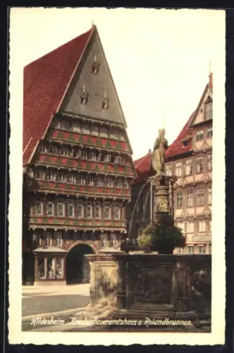 AK Hildesheim, Knochenhaueramtshaus, Rolandbrunnen