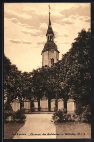 AK Bad Lausick, Ehrenmal der Gefallenen im Weltkrieg 1914-18