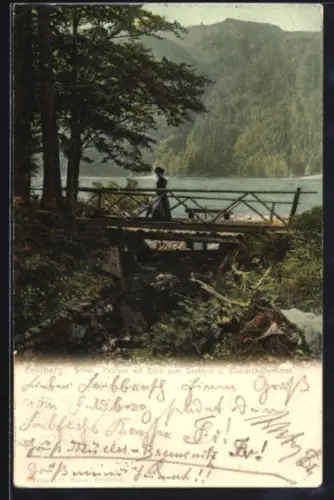AK Feldberg, Feldsee mit Blick zum Seebuck & Bismarck-Denkmal