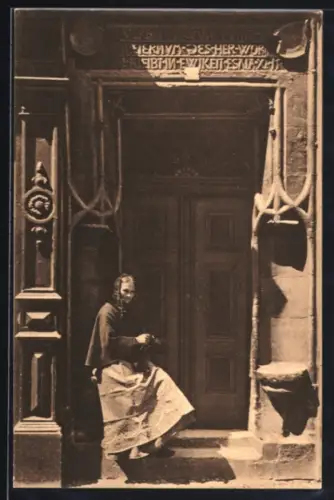 AK Naumburg, Eingangspforte des Hauses Markt 4