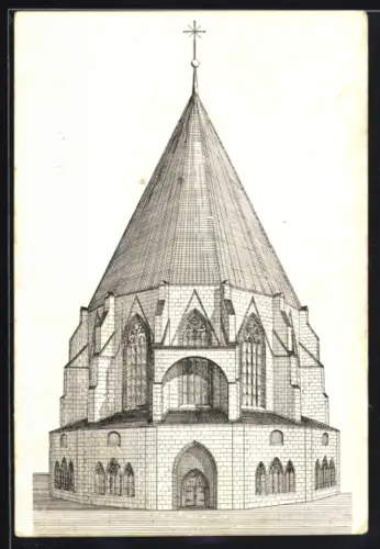 Künstler-AK Ettal, Blick auf die Kirche