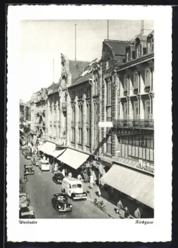 AK Wiesbaden, Strasse Kirchgasse mit Geschäften