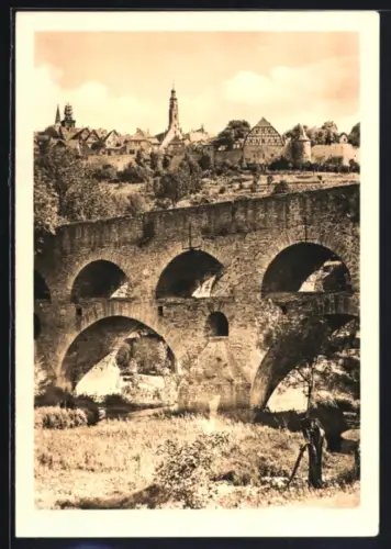 AK Rothenburg o. Tauber, Doppelbrücke