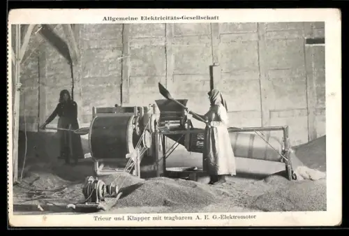 AK Trieur und Klapper mit tragbarem A.E.G.-Elektrometer