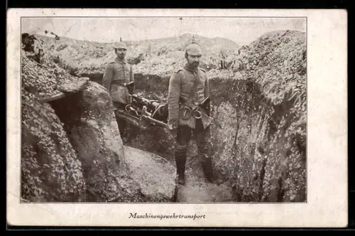 AK Maschinengewehrtransport in Laufgraben