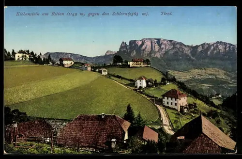 AK Klobenstein, Ortsansicht gegen den Schlern