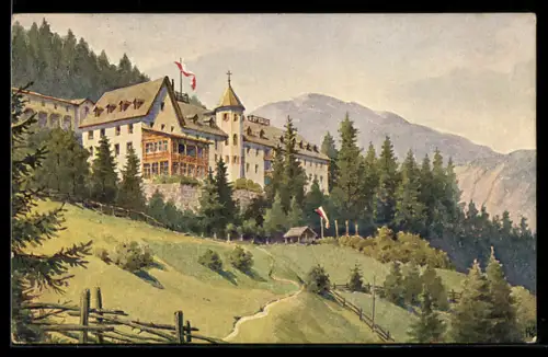 Künstler-AK Obladis, Partie an der Kuranstalt