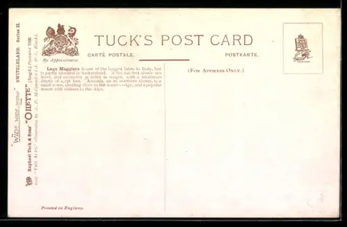 AK Ascona, Blick zum Ort, Ruderboot