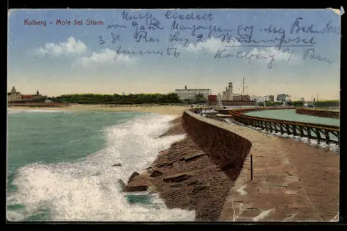 AK Kolberg, Mole bei Sturm