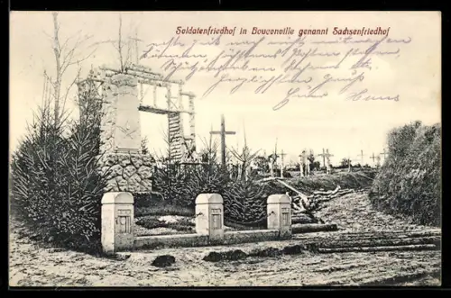 AK Bouconville, Soldatenfriedhof, genannte Sachsenfriedhof