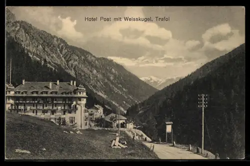 AK Trafoi, Hotel Post mit Weisskugel