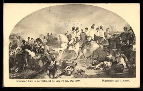AK Erzherzog Karl in der Schlacht bei Aspern 1809