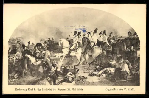 AK Erzherzog Karl in der Schlacht bei Aspern 1809