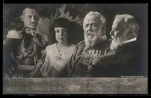 AK In Erbfolge, König Prinzregent Luitpold und Erben