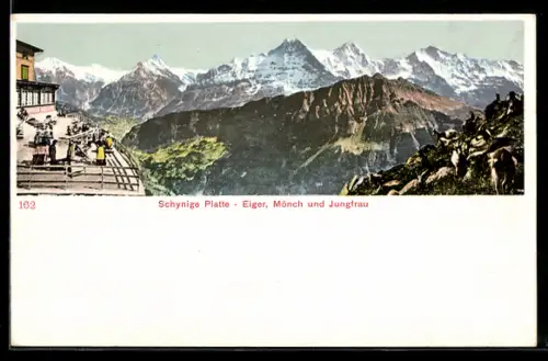AK Schynige Platte, Eiger, Mönch und Jungfrau, um 1900