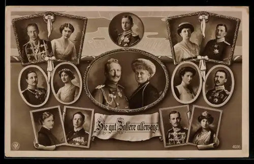 AK Königsfamilie von Preussen, kleiner Stammbaum