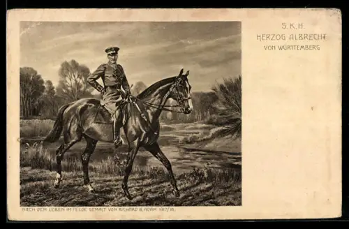AK Herzog Albrecht von Württemberg als Feldherr