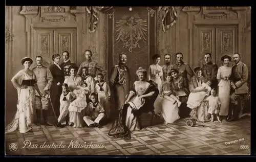 AK der deutsche Kaiser Wilhelm II. von Hohenzollern und das deutsche Kaiserhaus