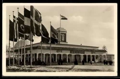 AK Leipzig, Leipziger Messe der Pavillon Indiens auf dem Gelände der technischen Messe