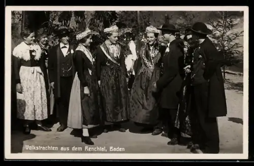 AK Badische Volkstrachten, Paare aus dem Renchtal