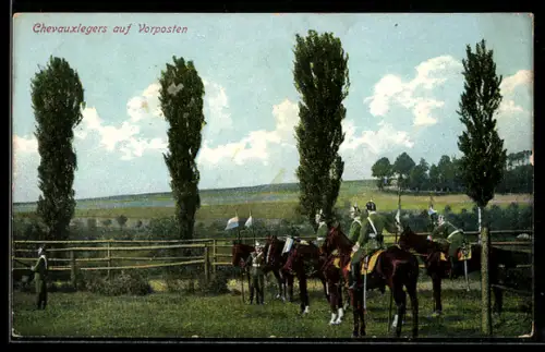 AK Soldatenleben, Chevauxlegers auf Vorposten