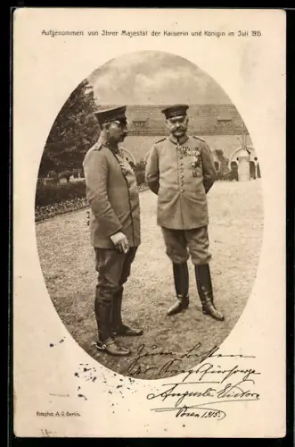 AK Paul von Hindenburg, in Uniform aufgenommen von ihrer Majestät Kaiserin und Königin im Juli 1915